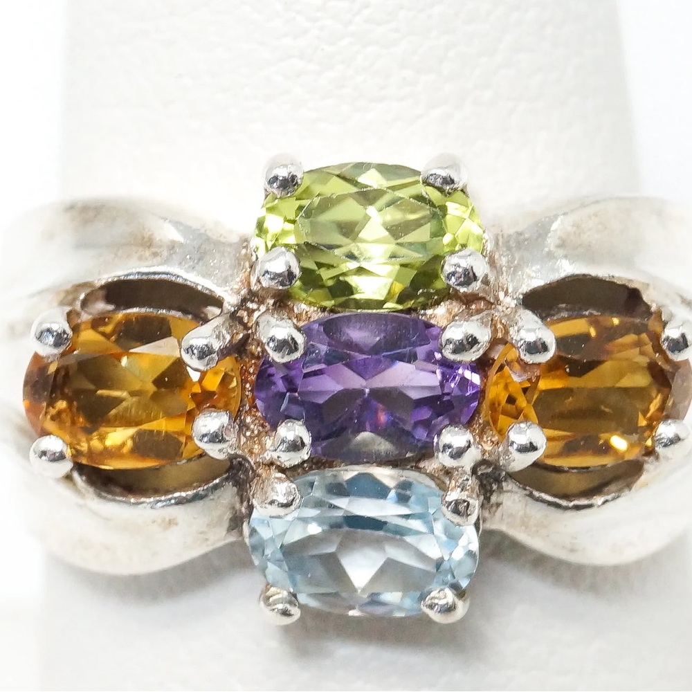 Vintage Designer PD Multi Gen Sterling Ring• Size 7